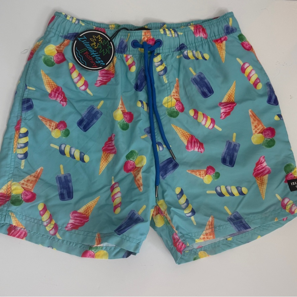ISLANDHAZE - Ice Cream Print Swim Shorts